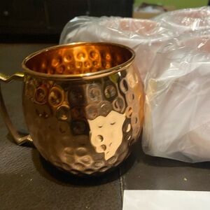 Copper Hammered Mugs Set of 4 with Mule Kit
